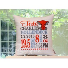 Baby Elephant - Birth Announcement Pillow